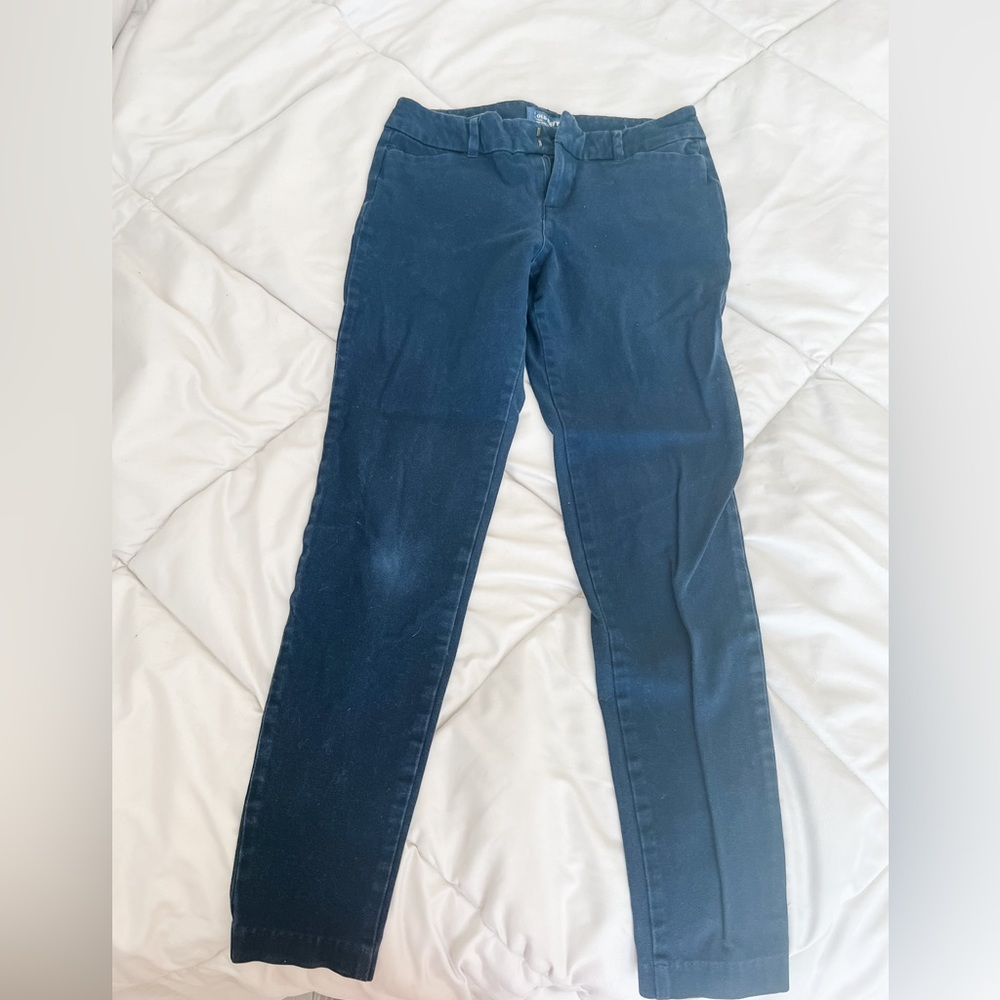 Blue Old Navy Mid Rise Pixie Skinny Ankle Pants